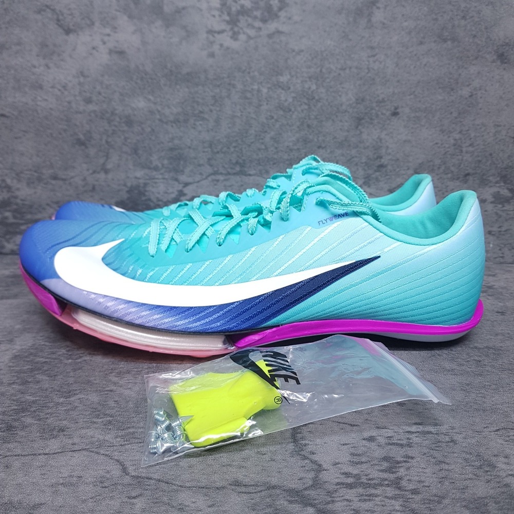 NIKE Maxfly 2 RSG Turquoise Track & Field Running Spikes Mens 14 Blue Purple